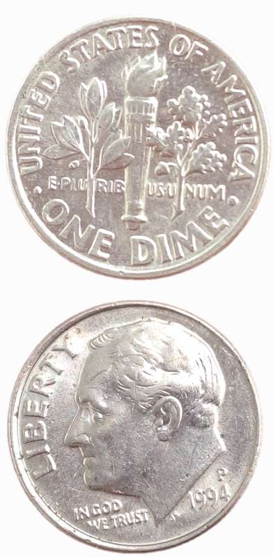 1994 United States  1 Dime "Roosevelt Dime"