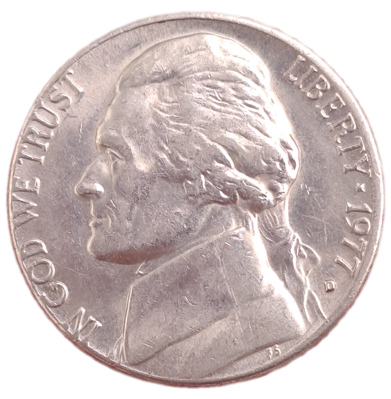 1997 United States  5 Cents "Jefferson Nickel" 1st portrait