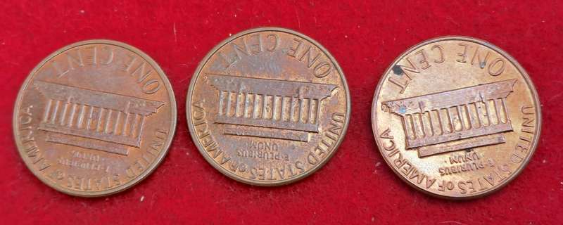 1979 ,1981 and 1982 United States 1 Cent Coins "Lincoln Memorial Cent" (bid is for all 3)