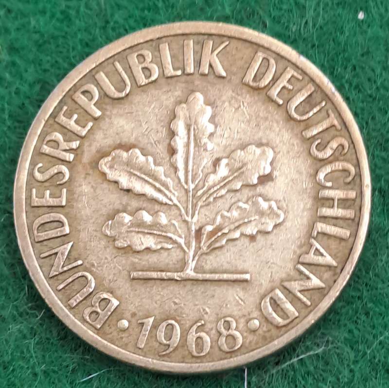 1968 (F)Germany 5 Pfennigs coin