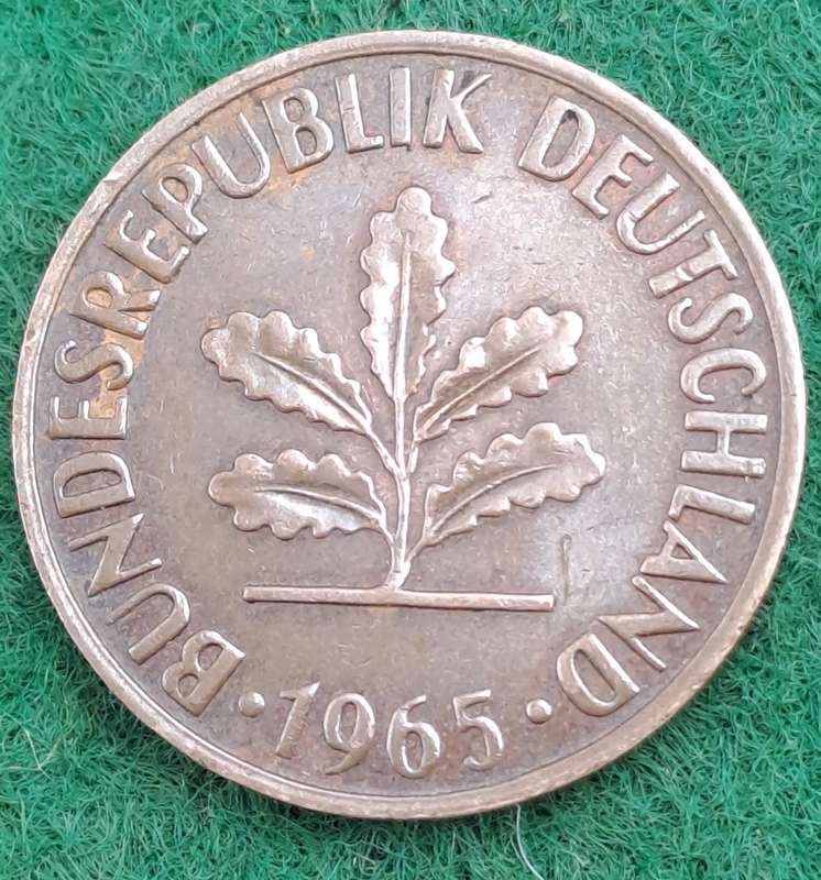 1965 (D)Germany 2 Pfennigs coin