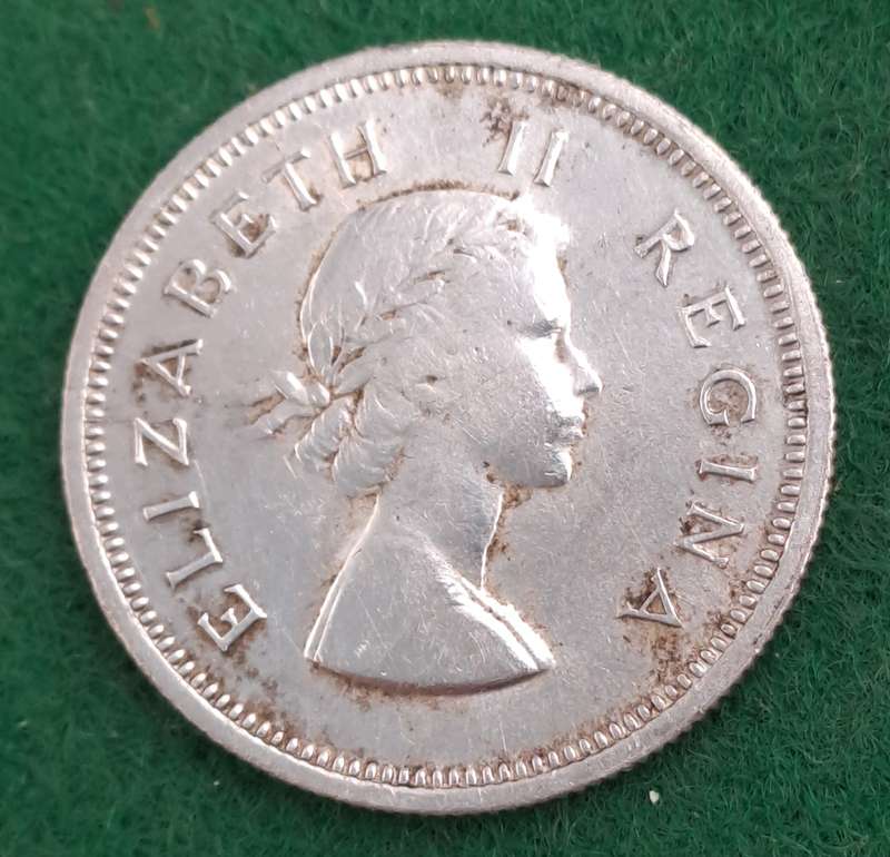 1953 South Africa Silver 1 Shilling - Elizabeth II 1st portrait