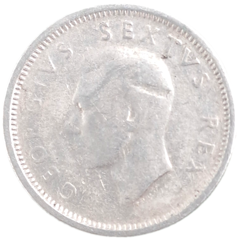 1952 South Africa Silver 6 Pence - George VI