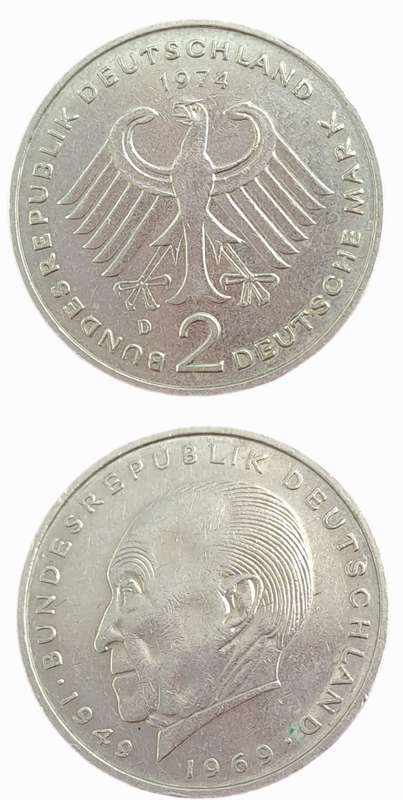 1974 Federal Republic of Germany 2 Mark (D)