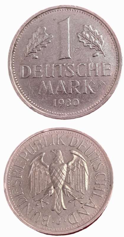 1980 Federal Republic of Germany 1 Mark (J)