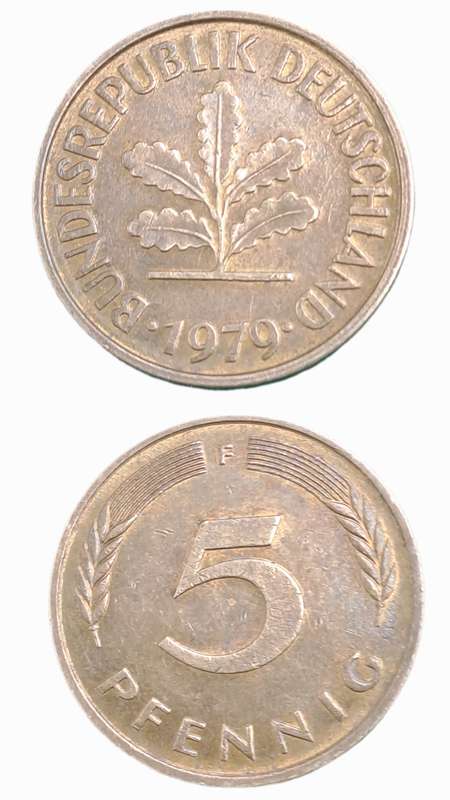 1979 (F)Germany 5 Pfennigs coin