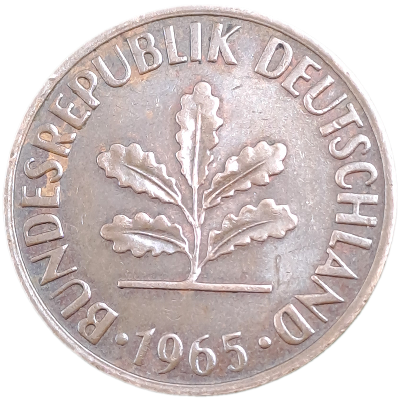 1965 (D)Germany 2 Pfennigs coin