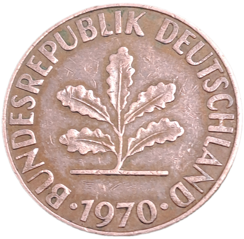 1970(J) Germany 2 Pfennigs coin