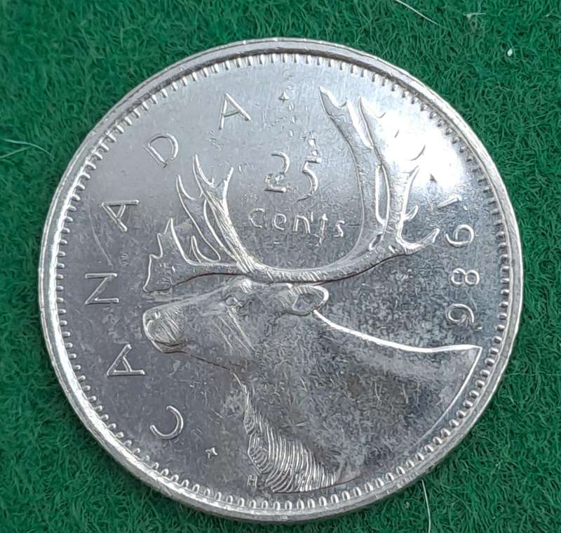 1980 Canada 25 Cents - Elizabeth II 2nd portrait modified