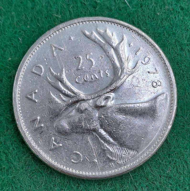 1978 Canada 25 Cents - Elizabeth II 2nd portrait, Nickel