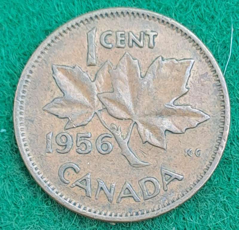 1956 Canada  1 Cents - Elizabeth II 1st portrait