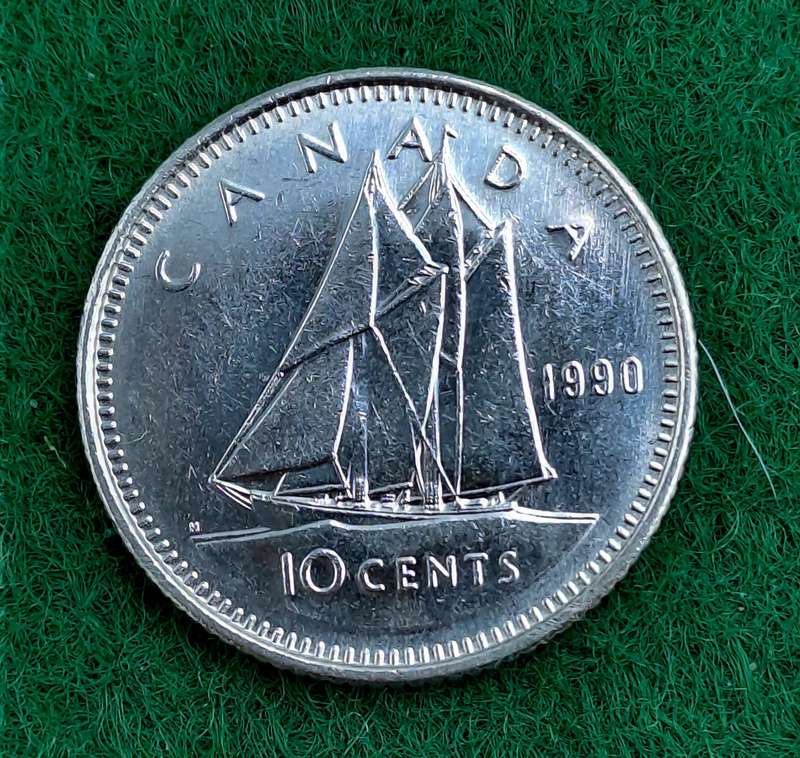 1990 Canada 10 Cents - Elizabeth II 3rd Portrait