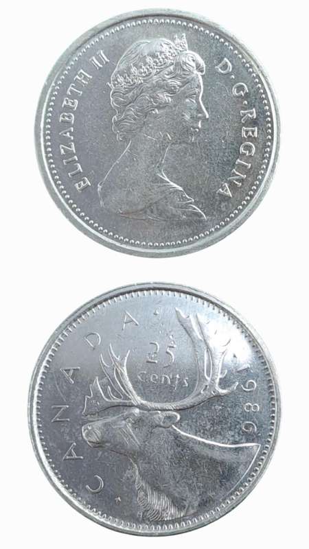 1980 Canada 25 Cents - Elizabeth II 2nd portrait modified