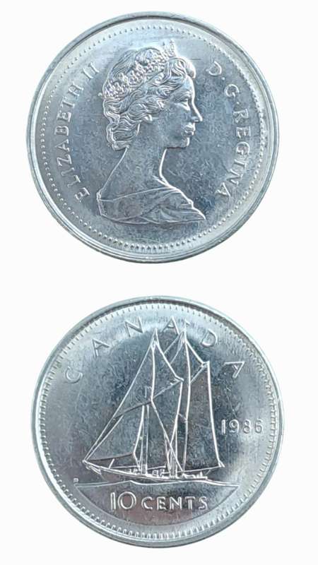 1986 10 Cents - Elizabeth II 2nd portrait modified