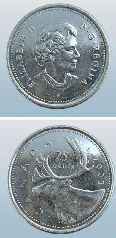 2003 Canada 25 Cents - Elizabeth II 3rd portrait, plated