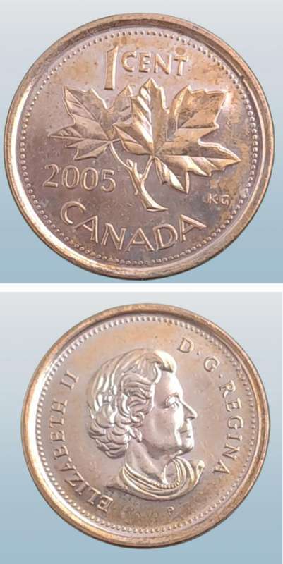 2005 Canada 1 Cent - Elizabeth II 4th portrait, magnetic-UNCirculated