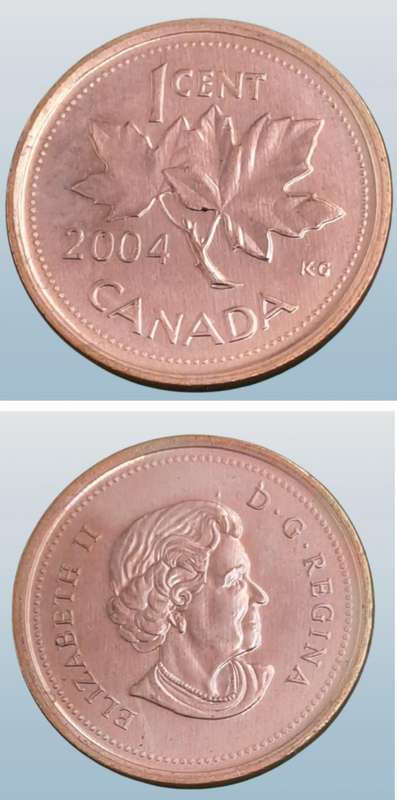 2004 Canada 1 Cent - Elizabeth II 4th portrait, magnetic-UNCirculated