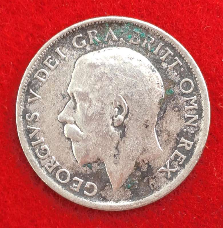 1920 United Kingdom Silver 6 Pence - George V 1st coinage