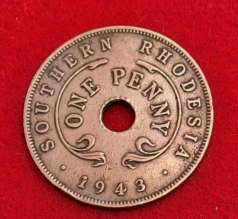 1943 Southern Rhodesia 1 Penny - George VI