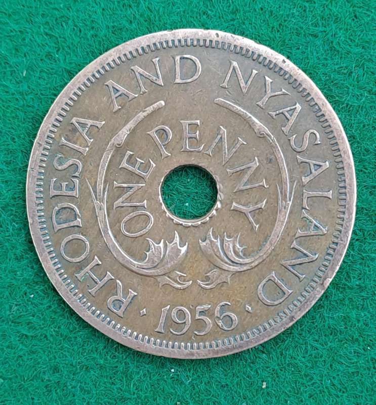 1956 Rhodesia and Nyasaland 1 Penny - Elizabeth II