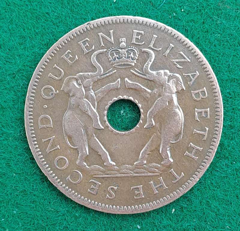1956 Rhodesia and Nyasaland 1 Penny - Elizabeth II