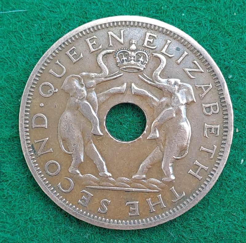 1956 Rhodesia and Nyasaland 1 Penny - Elizabeth II