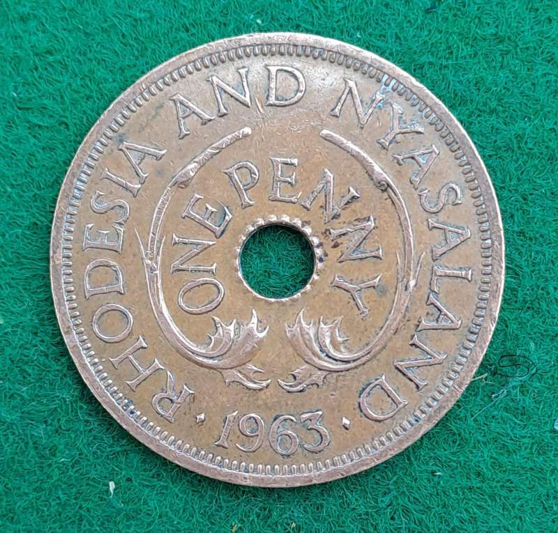 1963 Rhodesia and Nyasaland 1 Penny - Elizabeth II
