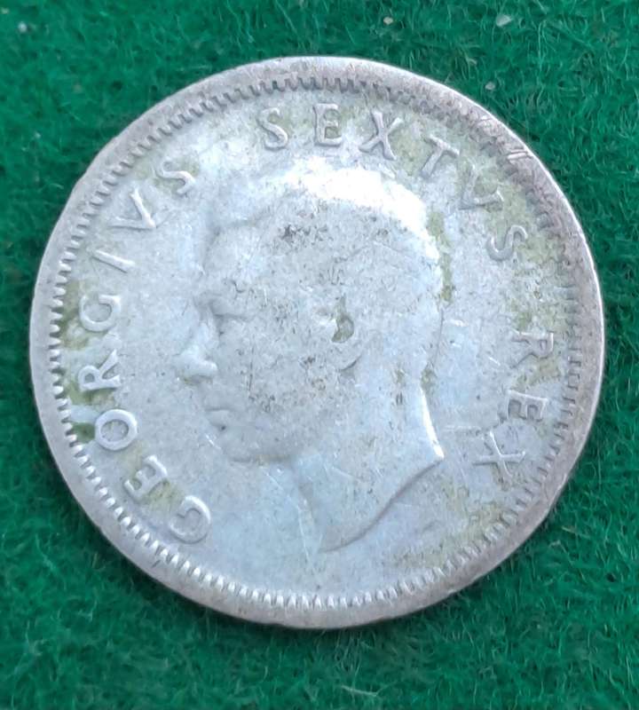 1950 South Africa SILVER 6 Pence - George VI SOUTH AFRICA - SUID AFRIKA