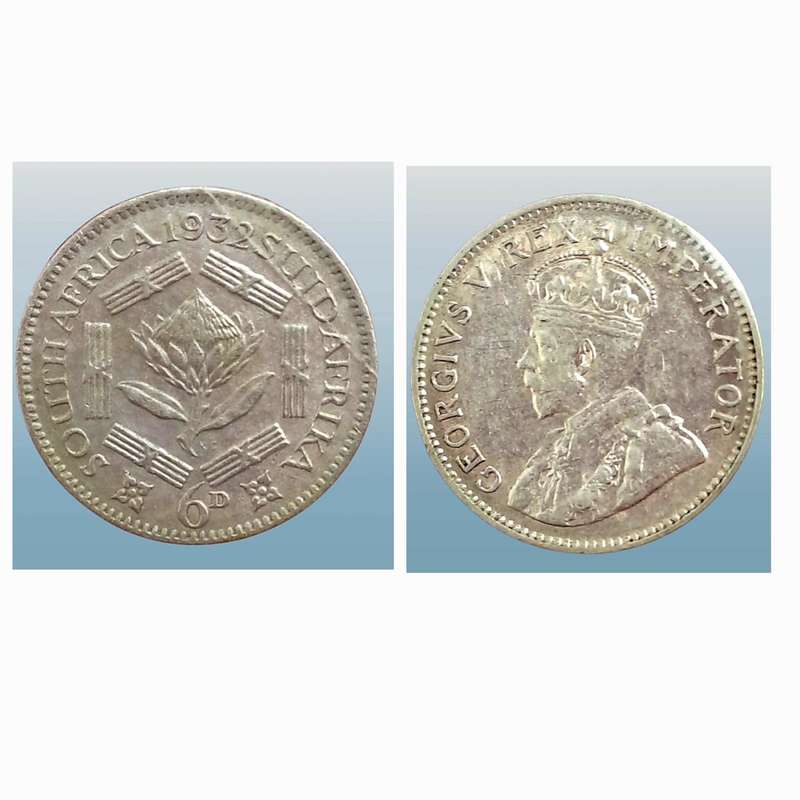 1932 South Africa  SILVER 3 Pence and SILVER 6 Pence