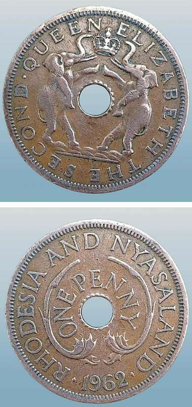 1962  Rhodesia and Nyasaland 1 Penny - Elizabeth II