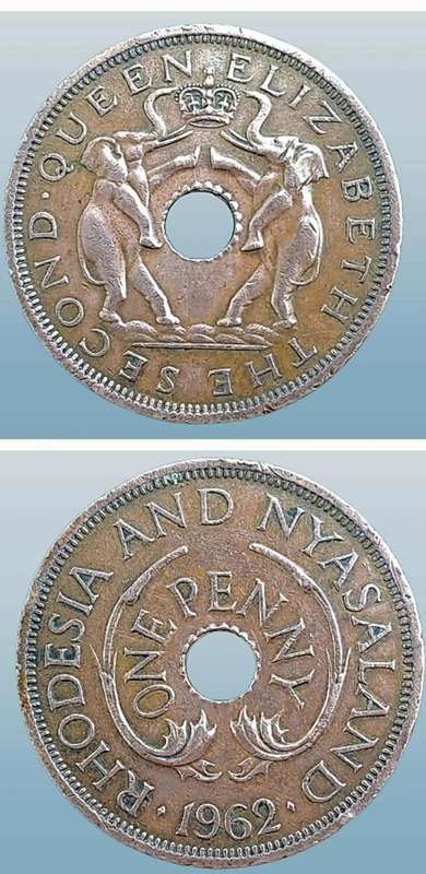 1962 Rhodesia and Nyasaland 1 Penny - Elizabeth II
