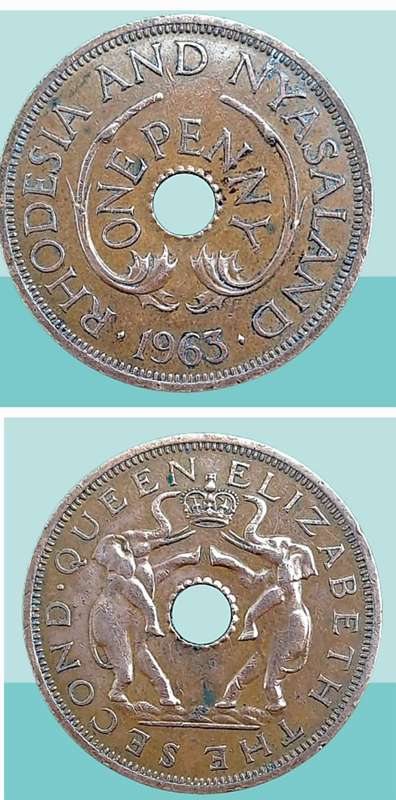 1963 Rhodesia and Nyasaland 1 Penny - Elizabeth II