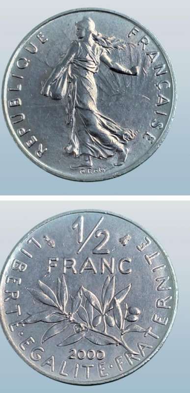 2000 France  ½ Franc signature "O. Roty"