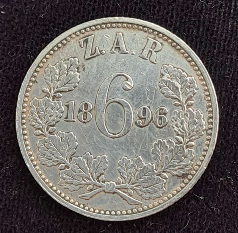 1896 Silver 6 Pence Z.A.R Zuid Afrikaanshe Republiek