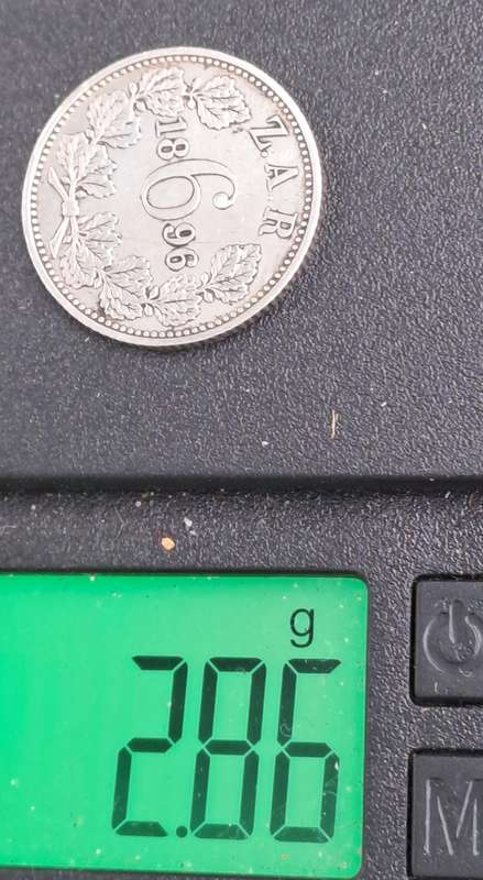 1896 Silver 6 Pence Z.A.R Zuid Afrikaanshe Republiek