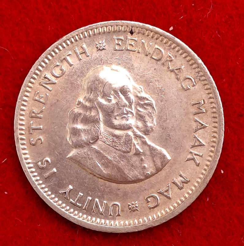 1962 South Africa .500 - 5 Cents 1st decimal series