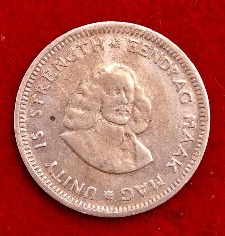 1961 South Africa .500 - 5 Cents 1st decimal series