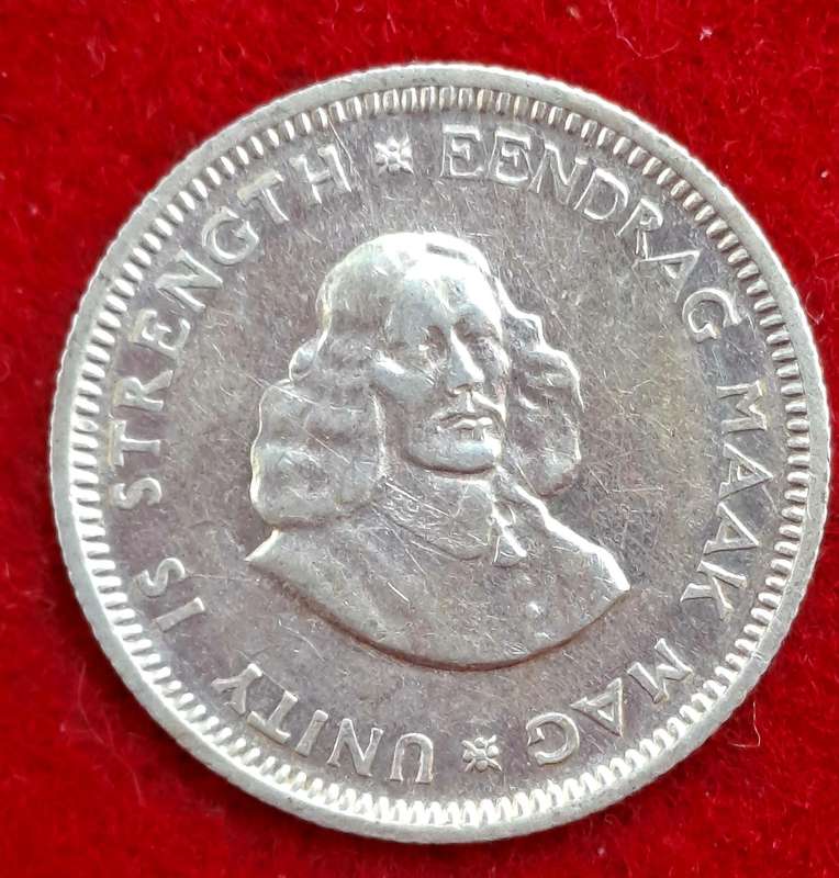1963 South Africa .500 - 5 Cents 1st decimal series