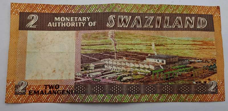 1974 Swaziland 2 Emalangeni Bank Note -Circulated
