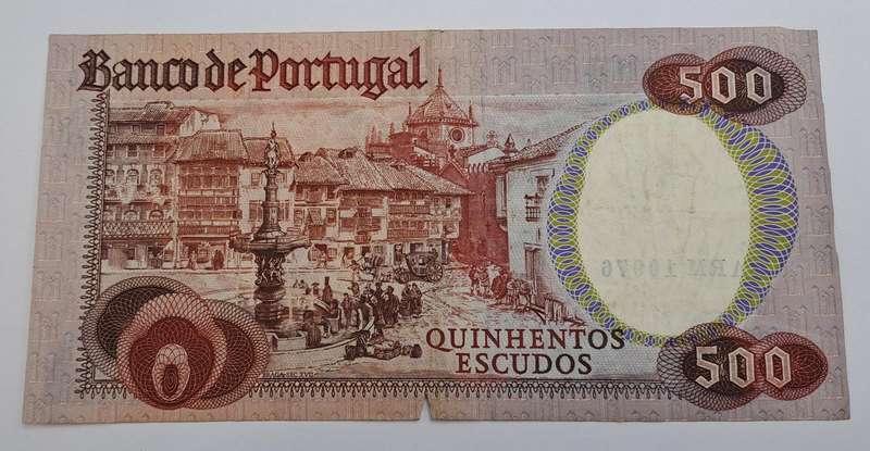 1979 Portugal 500 Escudos 11th. print Bank Note - 11th. print