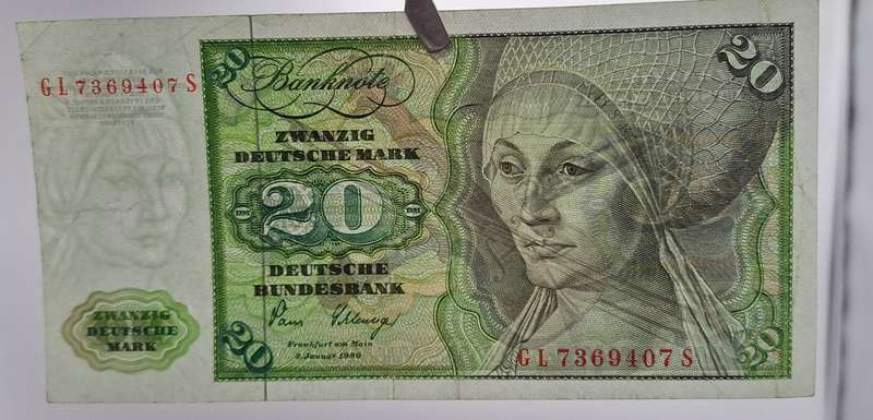1980 20 Deutsche Mark -Federal Republic of Germany Bank note