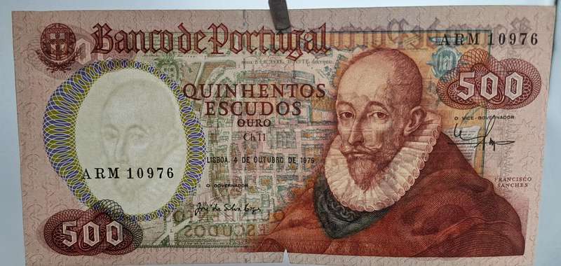 1979 Portugal 500 Escudos 11th. print Bank Note - 11th. print