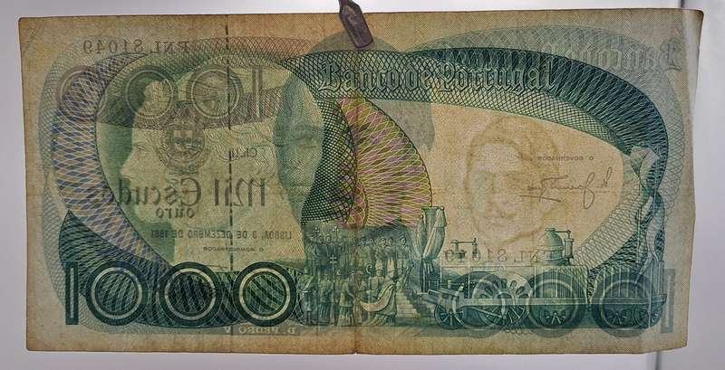 1981 Portugal 1000 Escudos Bank Note - 11th. print