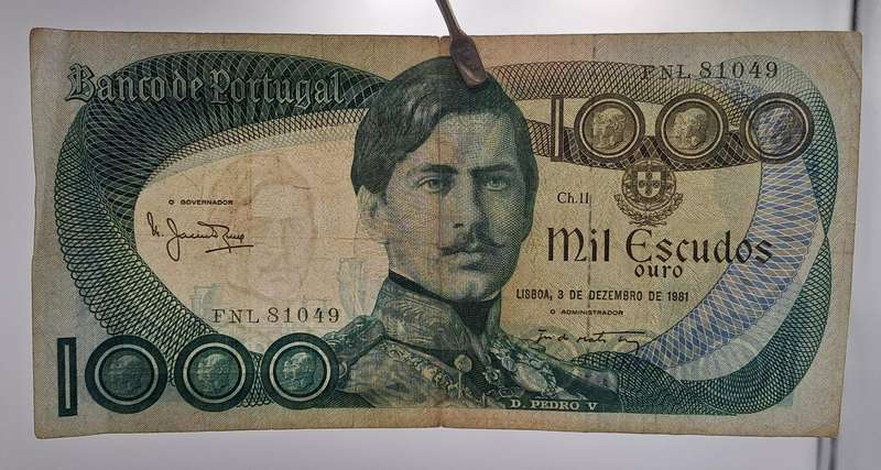 1981 Portugal 1000 Escudos Bank Note - 11th. print