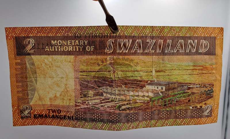 1974 Swaziland 2 Emalangeni Bank Note -Circulated