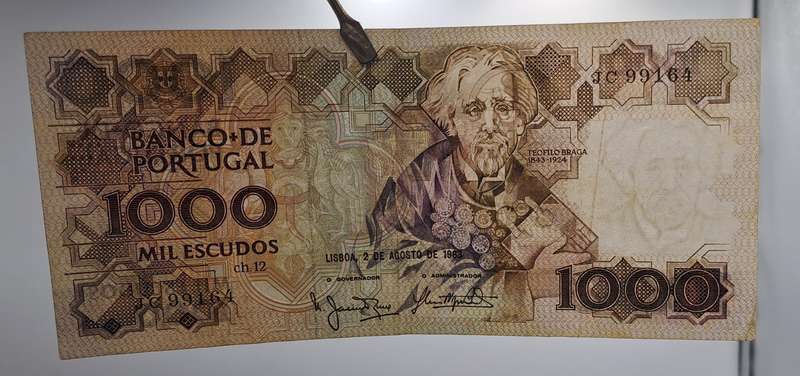 1983 Portugal 1000 Escudos 12th. print - Bank note