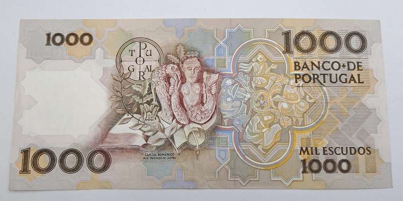 1986 Portugal 1000 Escudos 12th. print - Bank note