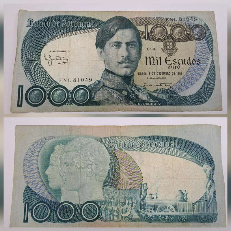 1981 Portugal 1000 Escudos Bank Note - 11th. print