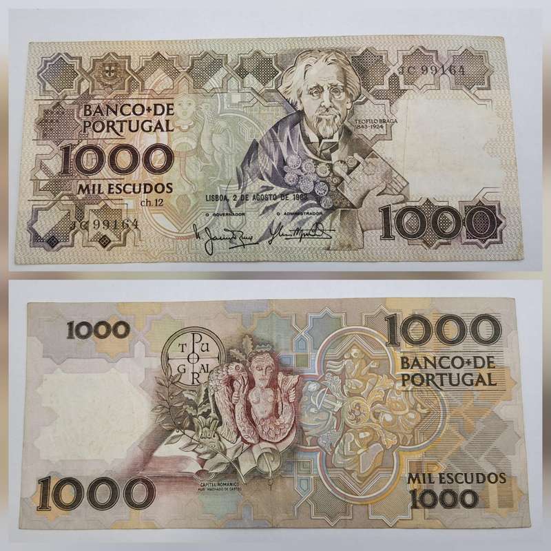 1983 Portugal 1000 Escudos 12th. print - Bank note