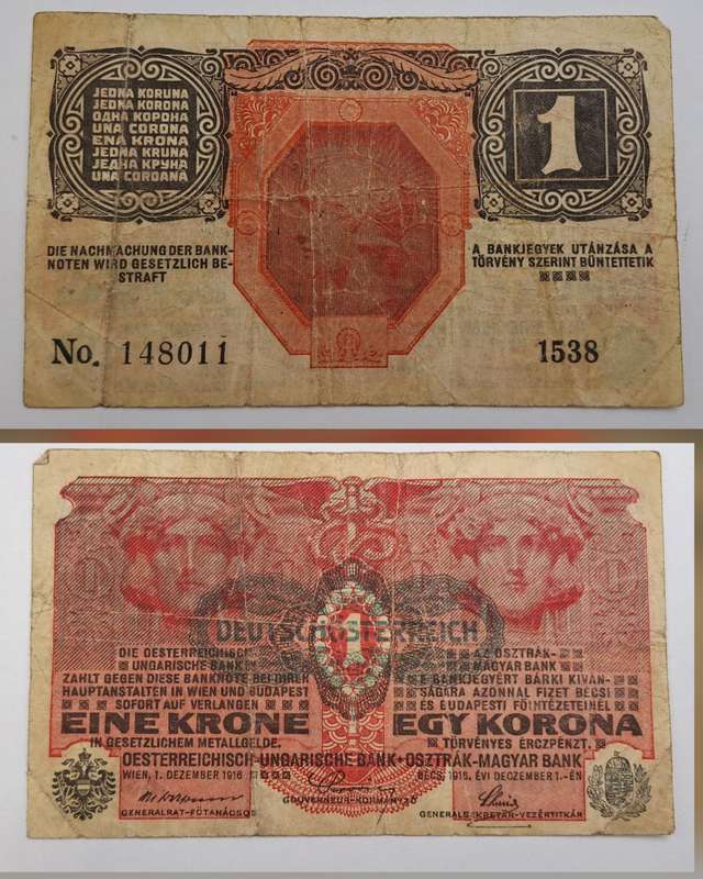1920 1 Corona-Croatia Bank Note - Croatian States - Free State of Fiume